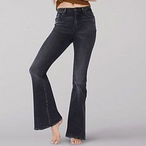 LEE Vintage Modern Black Washed High Rise Flare Bell Bottom Jeans